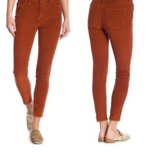 Free People High Waist Skinny Corduroy Pants Burnt Orange Size 26